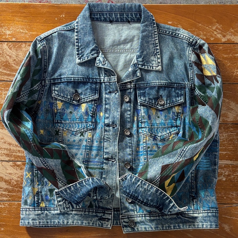 Hand painted jean jacket